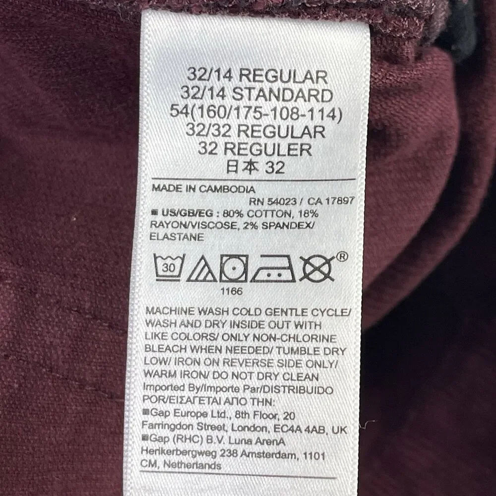 Gap Pants Women’s 14 Cherry Red 70’s Flare High Rise Corduroy Holiday Preppy - Picture 6 of 11